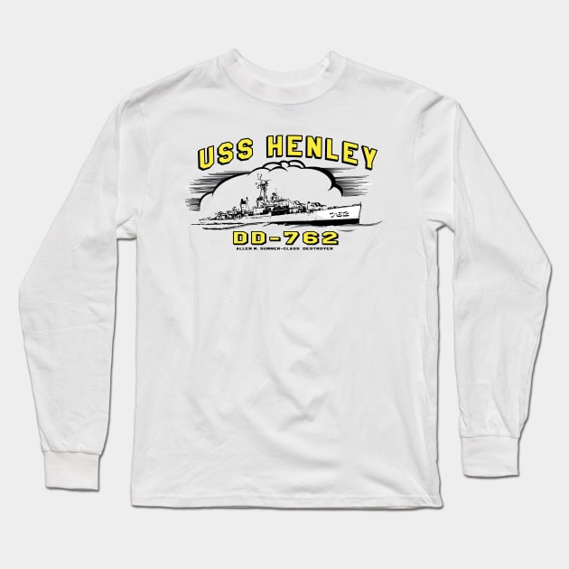 USS Henley   DD-762 Long Sleeve T-Shirt by Illustratorator